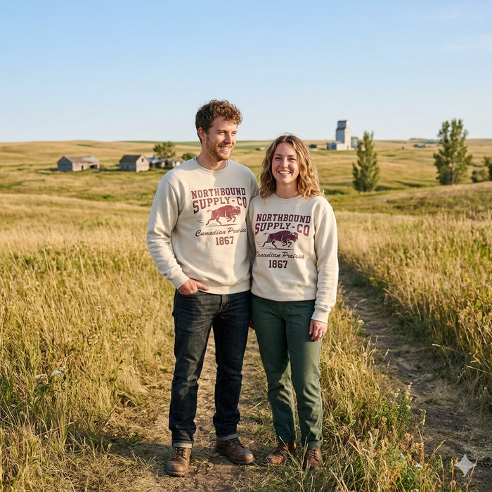 Northbound Supply Co Prairie Bison Crewneck Fleece