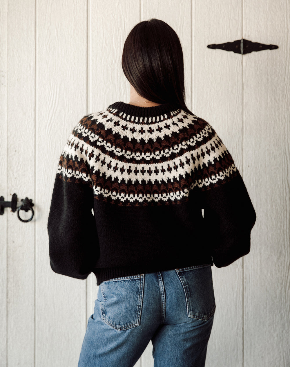 New Fair Isle Sweater Black & brown