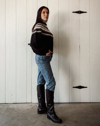 New Fair Isle Sweater Black & brown