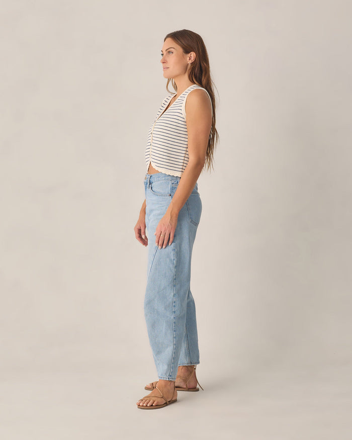 Rylee & Cru Knit Vest - Marine Stripe