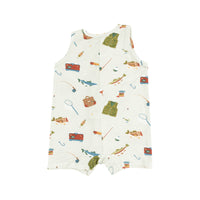 Angel Dear Sleeveless Shortie Romper-Fishing Things Green