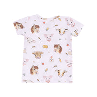 Angel Dear Short Sleeve Loungewear set-Animal Faces - Pink