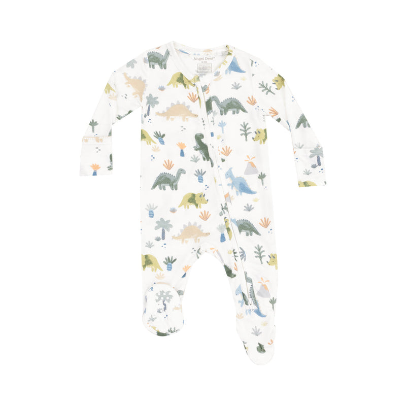 Angel Dear 2 Way Zipper Footie - Soft Dinos