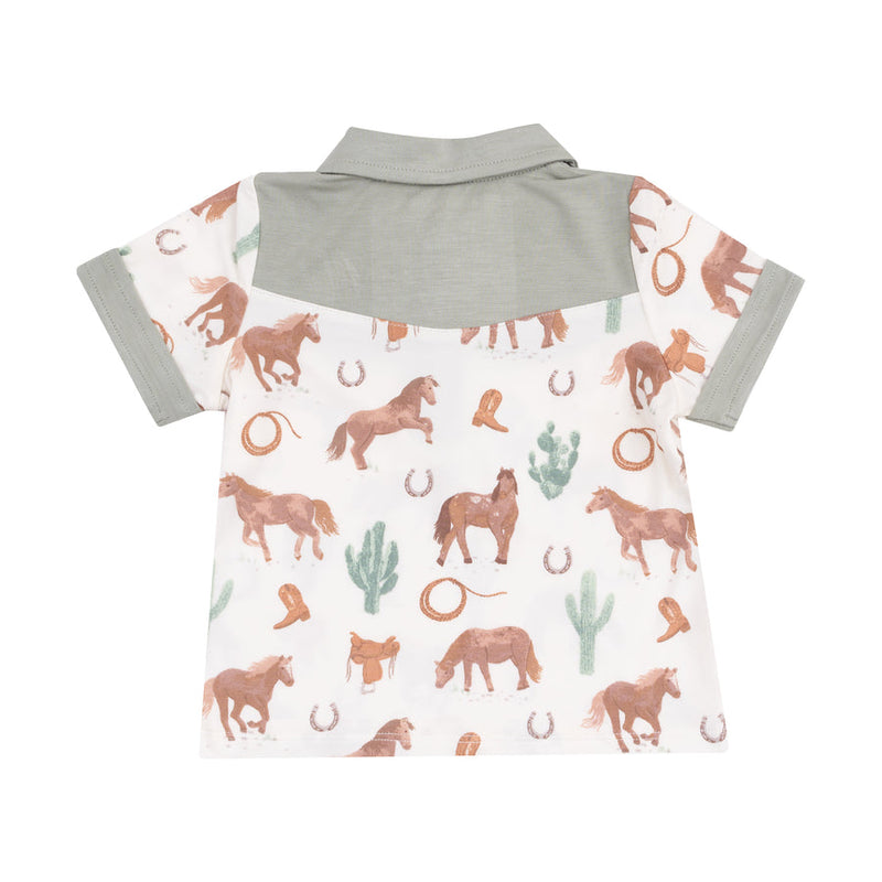 Angel Dear Cowboy Polo and Short Set - Western Horses