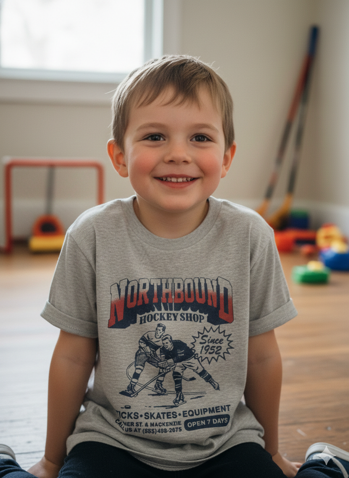 Northbound Supply Co Kids Hockey Shop T Shirt