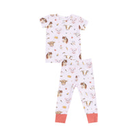 Angel Dear Short Sleeve Loungewear set-Animal Faces - Pink