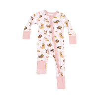 Angel Dear 2 Way Zipper Romper-Best Friend Dogs - Pink