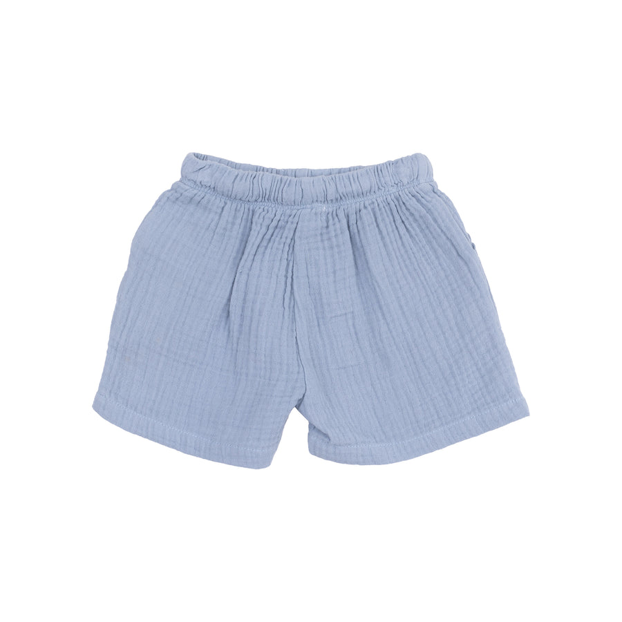 Angel Baby Shorts - Solid Muslin - Dusty Blue