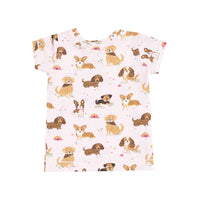 Angel Dear Short Sleeve Loungewear Set-Best Friends Dog - Pink