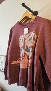 Girl Dangerous Cowboy Boots Sweater