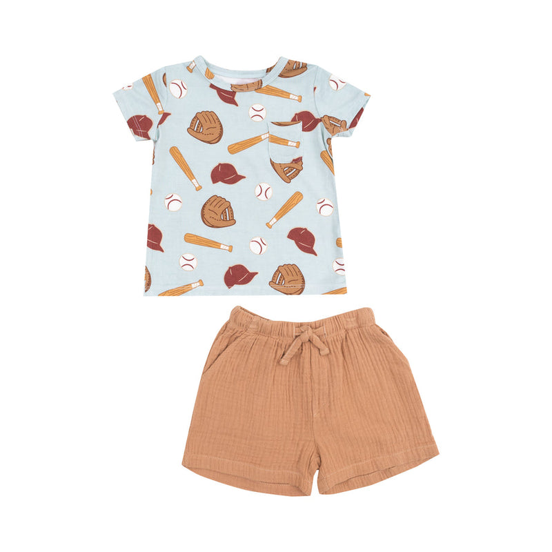 Angel Dear Crew Neck Tee and Short-Baseball