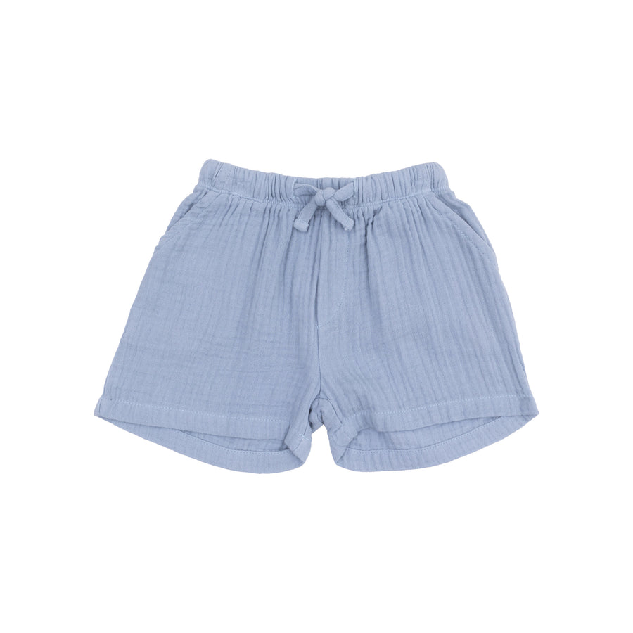 Angel Baby Shorts - Solid Muslin - Dusty Blue