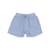 Angel Baby Shorts - Solid Muslin - Dusty Blue