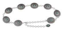 Load image into Gallery viewer, Silver/Turquoise Concho Chain Belt
