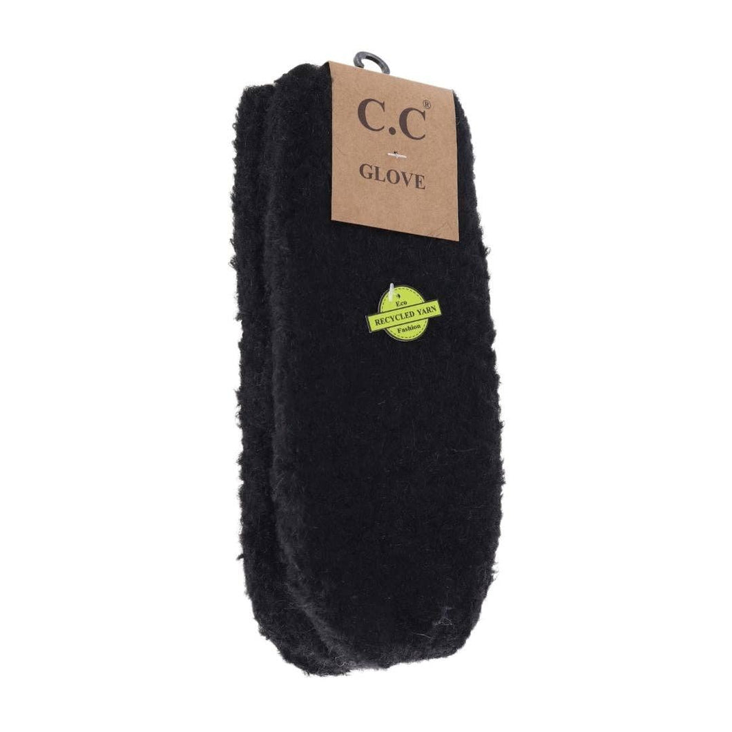Mixed Tone Boucle Mittens - Black