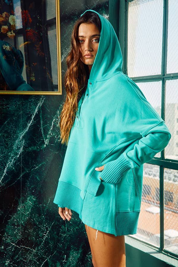 The Jay Hoodie - Turquoise
