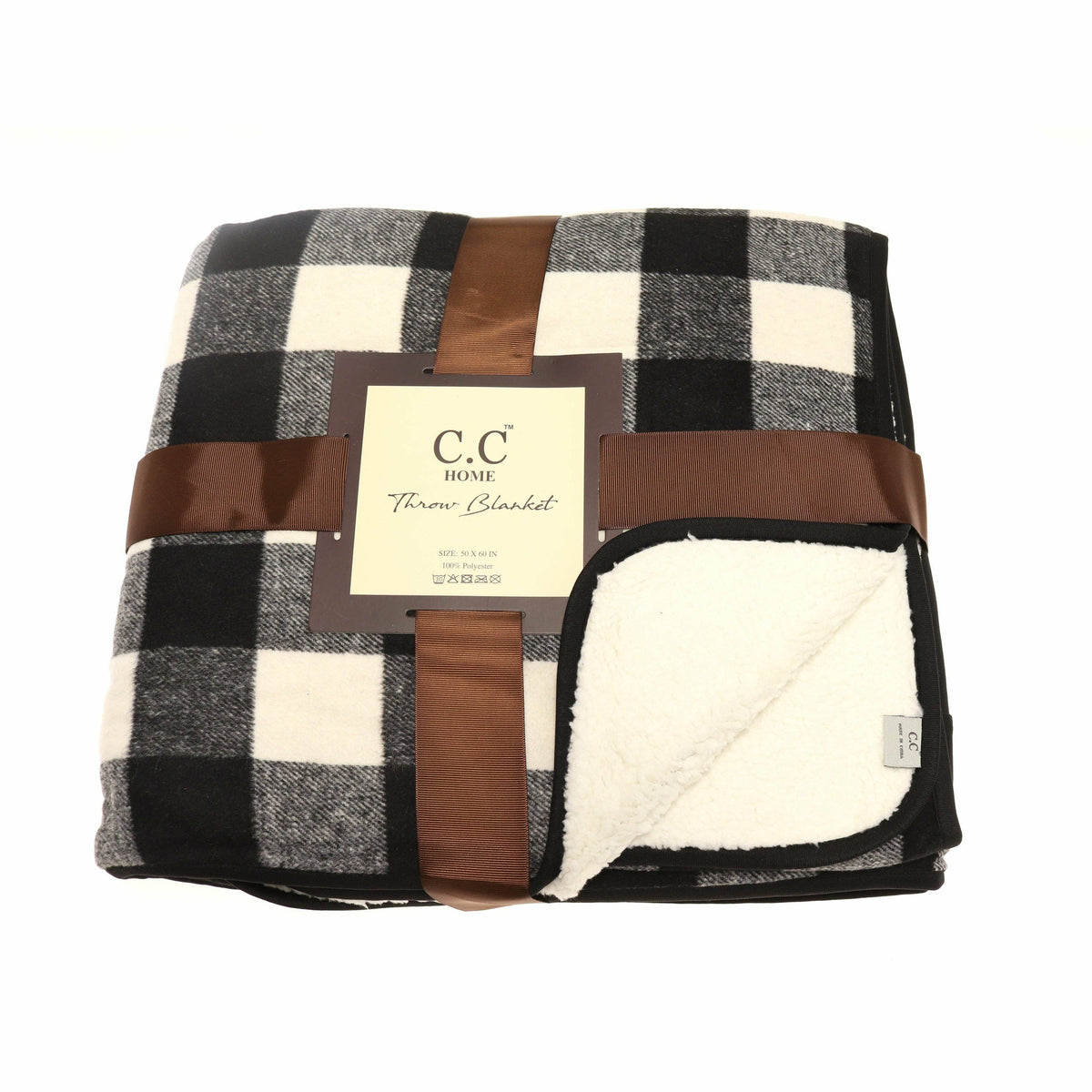 Buffalo Check Sherpa Lined Throw Blanket