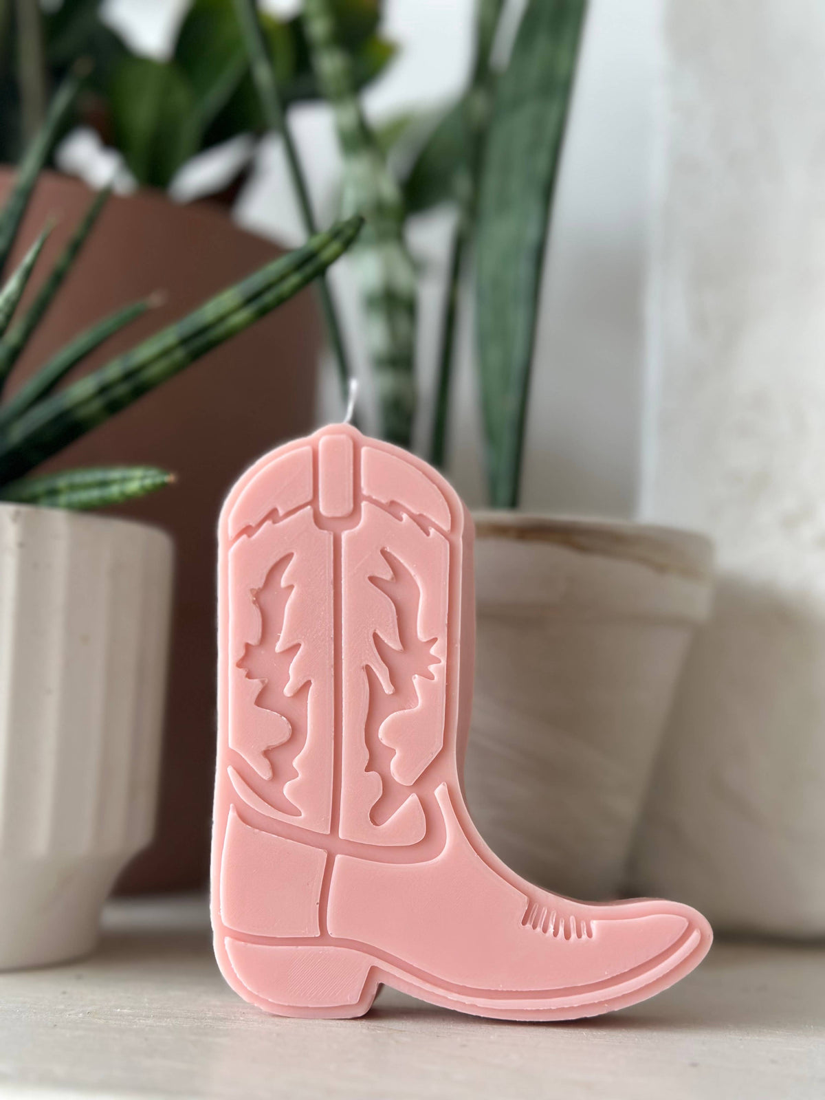 Cowboy Boot Candle - Dusty rose