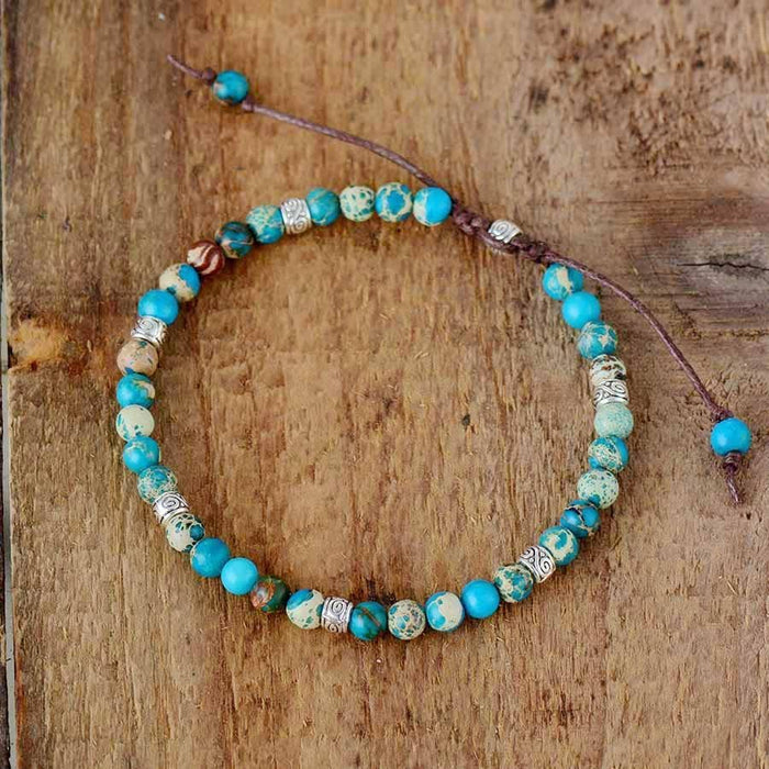 Turquoise Jasper Stone Adjustable Bracelet