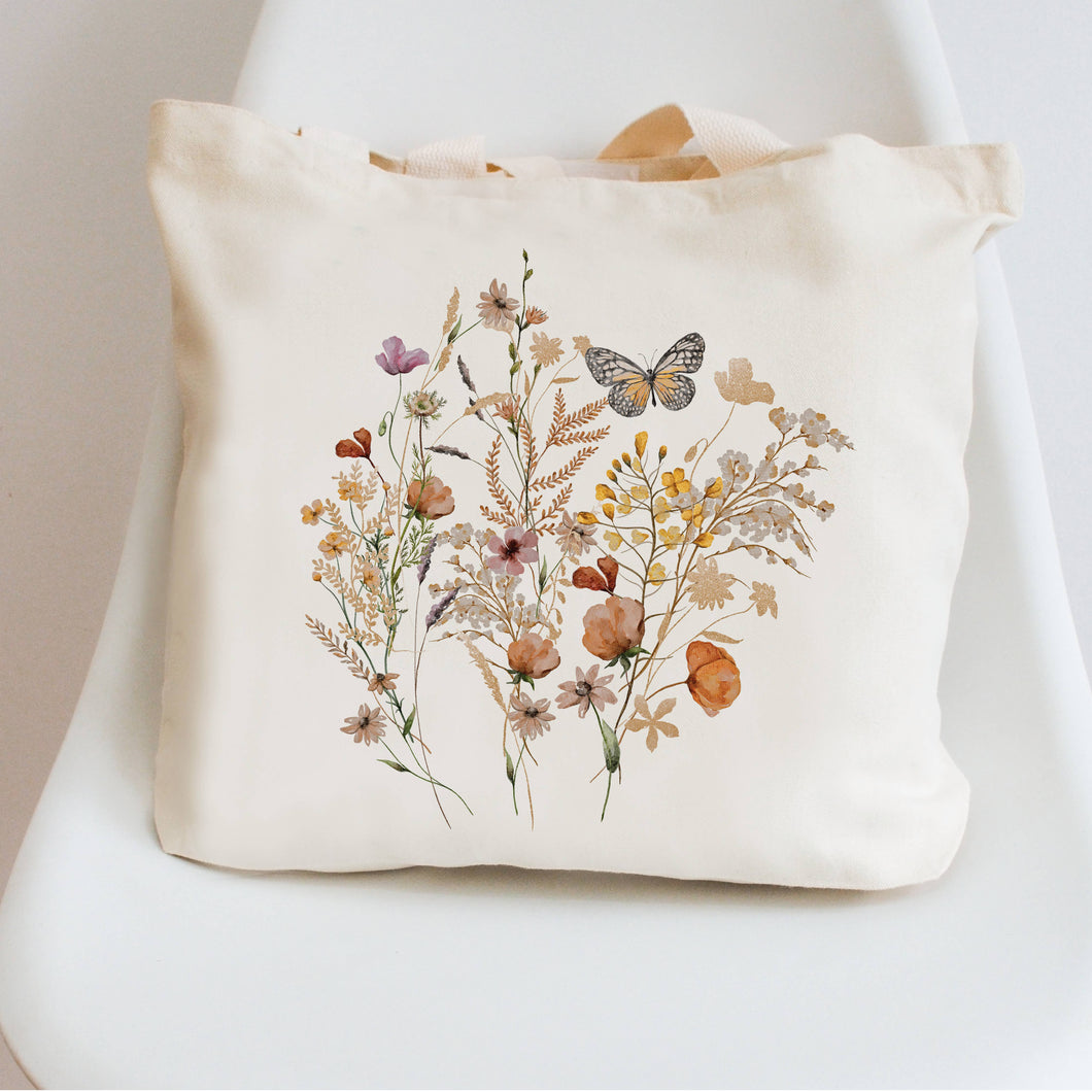 Wild Flower Canvas Tote Bag