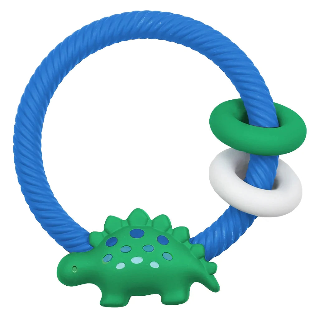 Ritzy Rattle™ Silicone Teether Rattle Dino - Blue