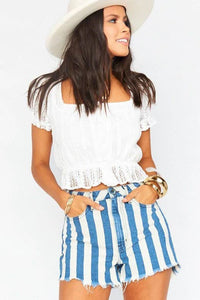 Bigtop Striped Denim Shorts