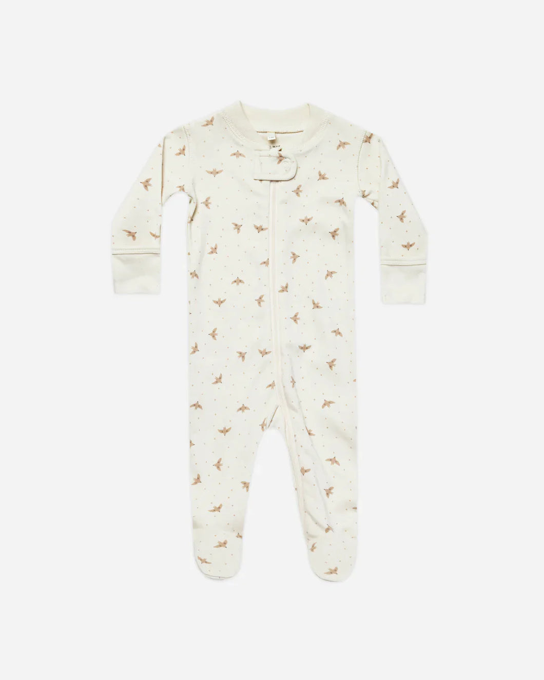 Quincy Mae Zip Footie- Doves