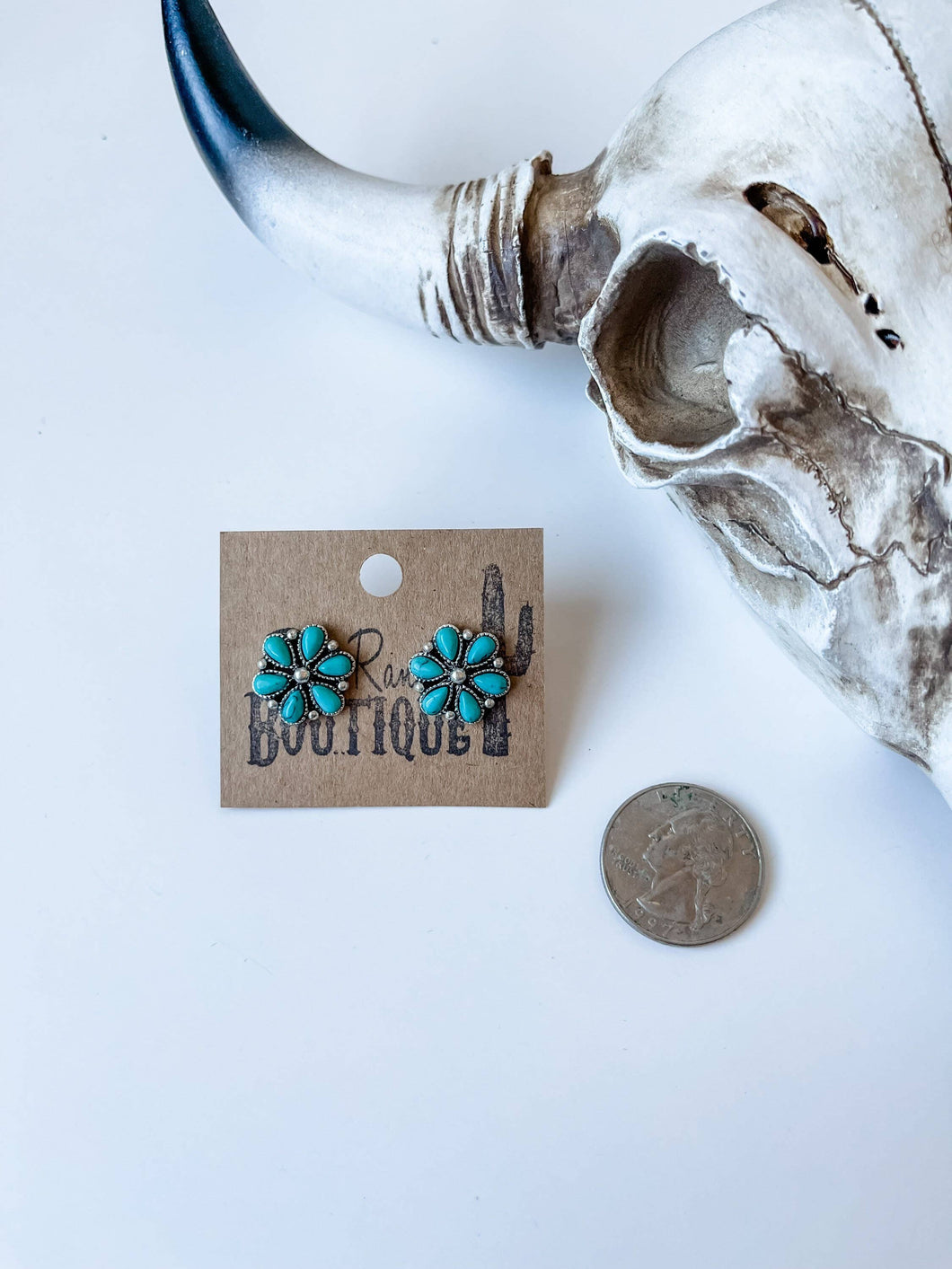 Mini Flower Studs - Turquoise